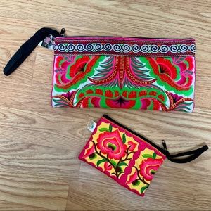 Fair Trade Colorful 💗💚Bohemian💚💗 Clutch Set